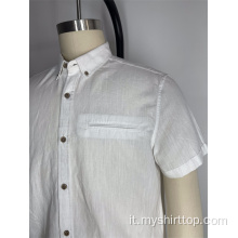 Camicia casual a maniche corte in lino 100%